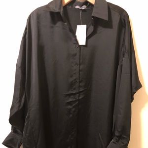 NWT Vince XS Black button up blouse